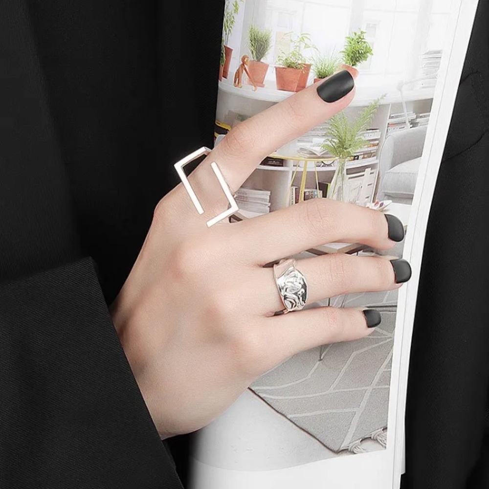 NWT from The King Kouture Rectangular Statement Geographic Gold Ring